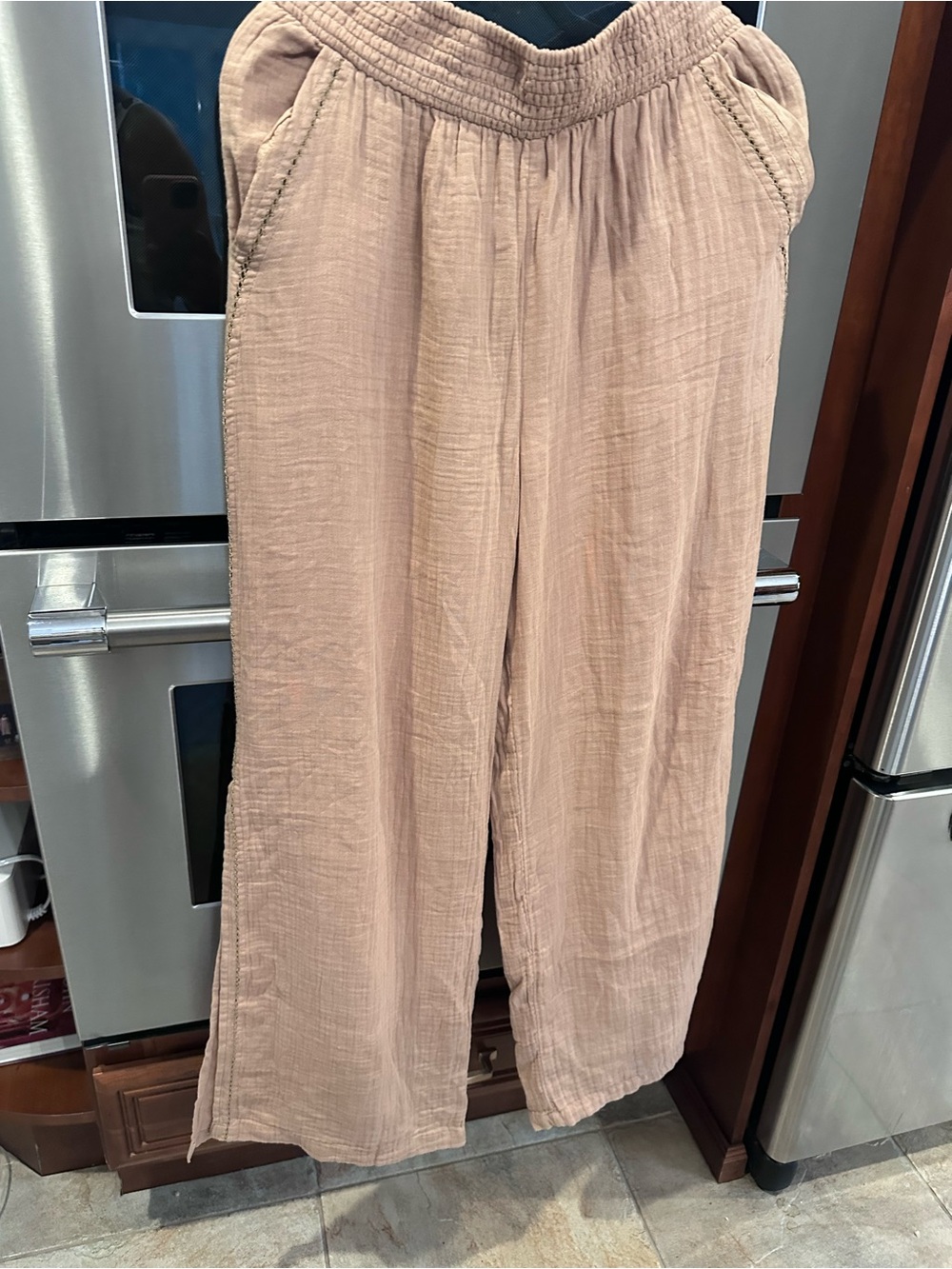 Aerie gauze beach pant with slit on bottom
